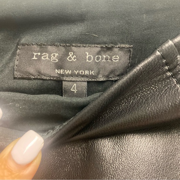 Rag and Bone Lamb Leather Skirt Size 4 - Picture 4 of 7